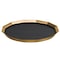 Service Ideas Paneled Tray with Removable Insert, 14" diameter, Stainless Steel, Vintage Gold TRPN1614RIBSVG - alternate 1